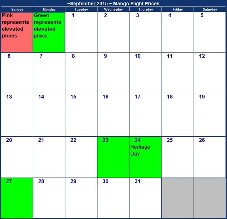 Mango September Calendar.
